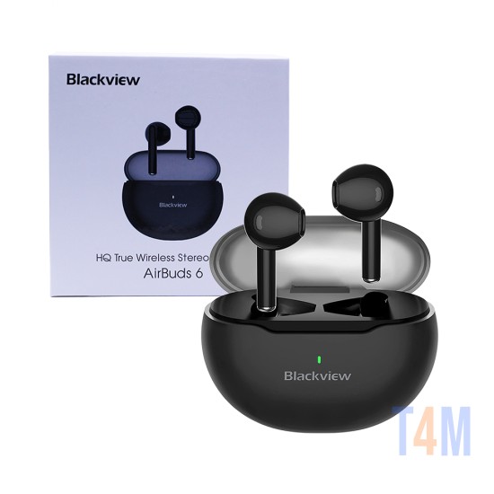 Auriculares True Sem Fio Blackview Airbuds 6 Bluetooth 5,3 Negro